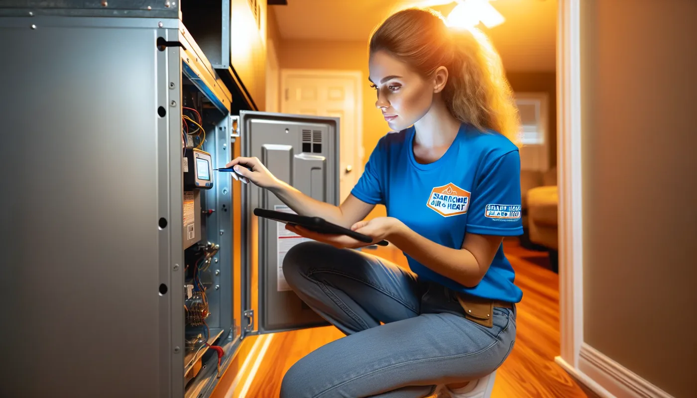 Licensed tech repairing a furnace in Maitland FL