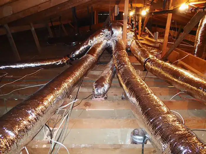 Efficient HVAC duct system for optimal home heating and cooling.