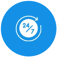 True 24/7 HVAC availability icon