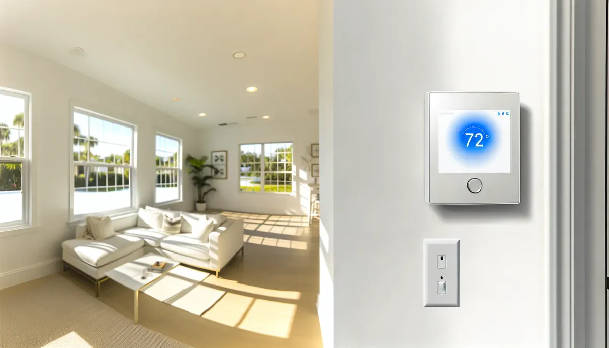 Smart thermostat installed in Conway FL home showing 72 degrees