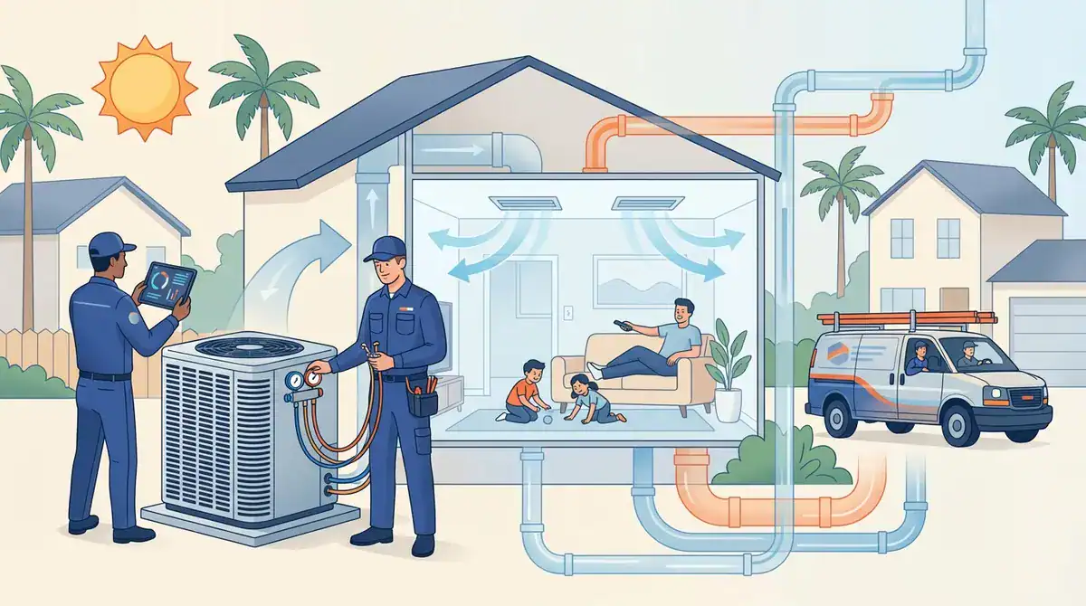 Air & Heat System Installation in a Smart Home.