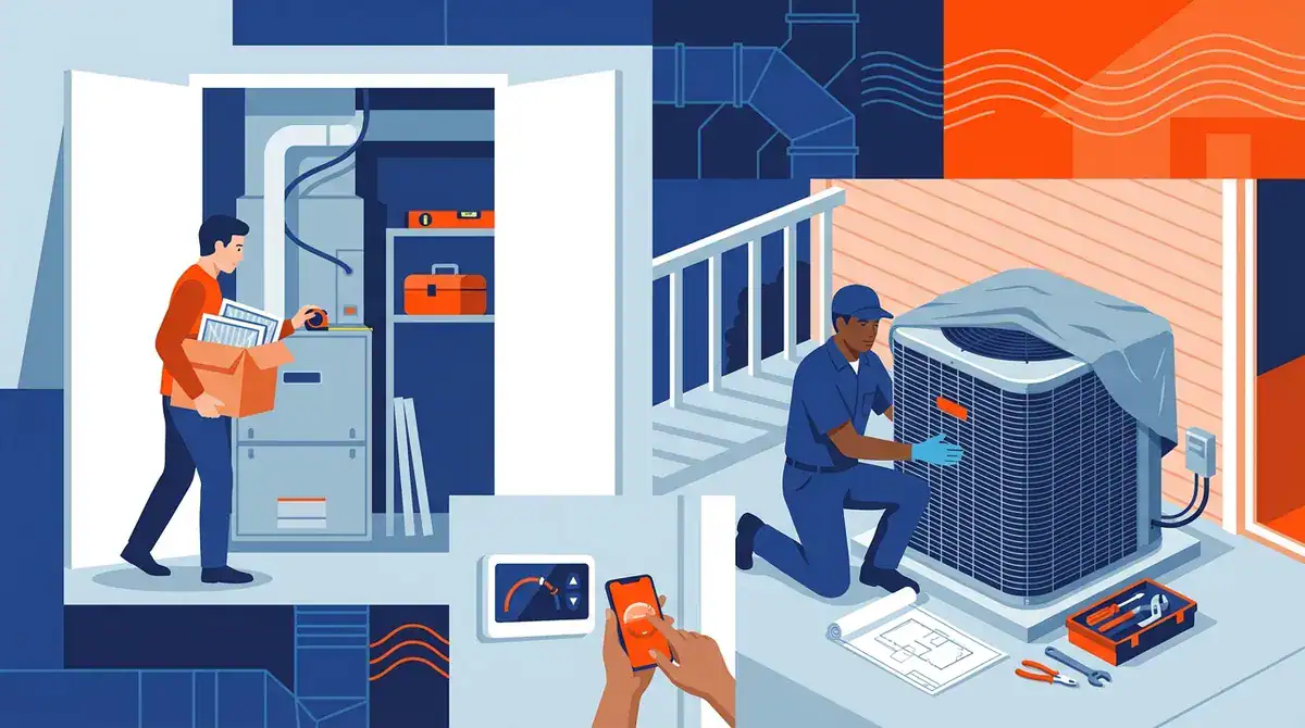 Technician installing HVAC unit for optimal home comfort.