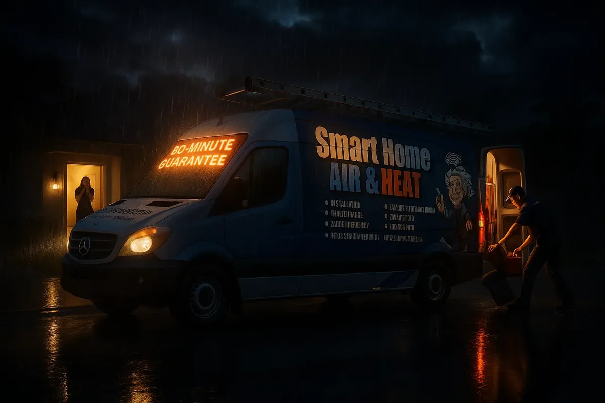 Smart Home Air & Heat emergency AC repair van arriving at Waterford Lakes home