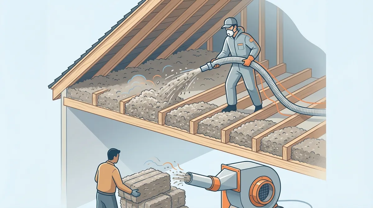 Cellulose blown-in insulation eco-friendly application in Orlando home